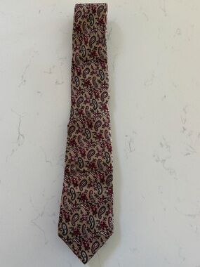 Men's Givenchy Paisley Tie in Tan and Red